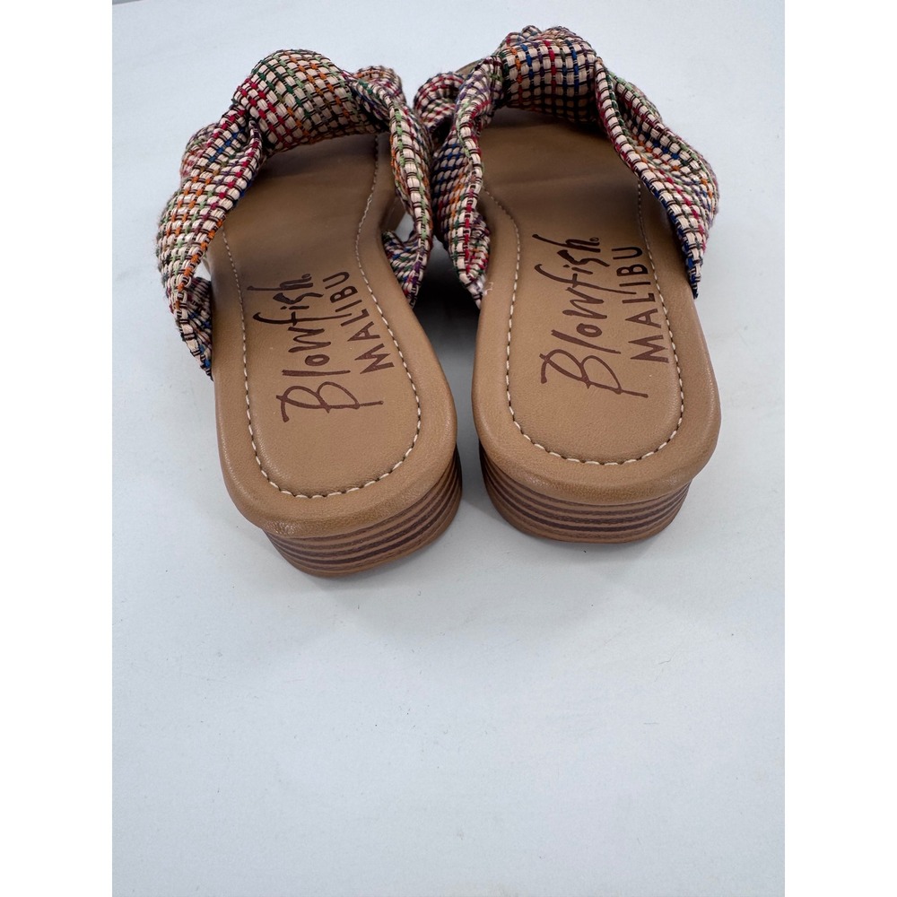 Blowfish Ashland Sandals Women 9M Multi Color Woven Knotted Bow Slide Wedge - Picture 4 of 7